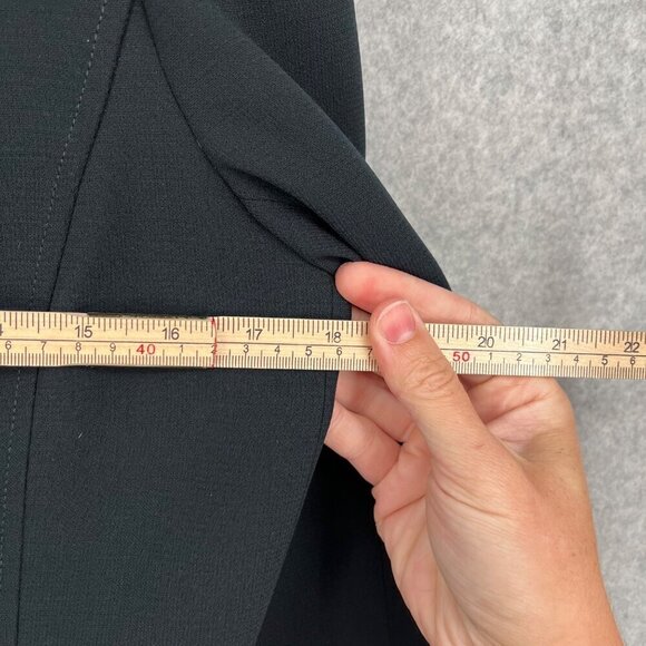 Tahari Womens Long Military Style Overcoat Size 4 Black Dark Blue Classic Chic - Picture 12 of 13